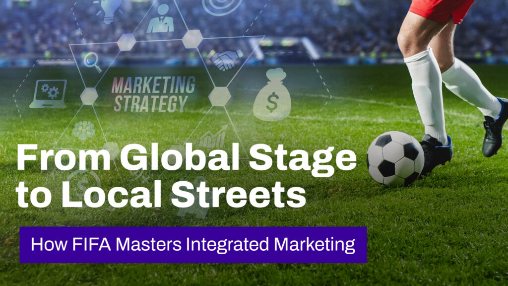 World Cup soccer player with marketing strategy imagery